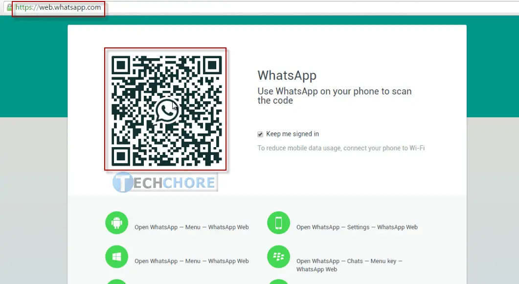 whatsapp login in chrome